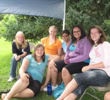 Teen girls at the church picnic